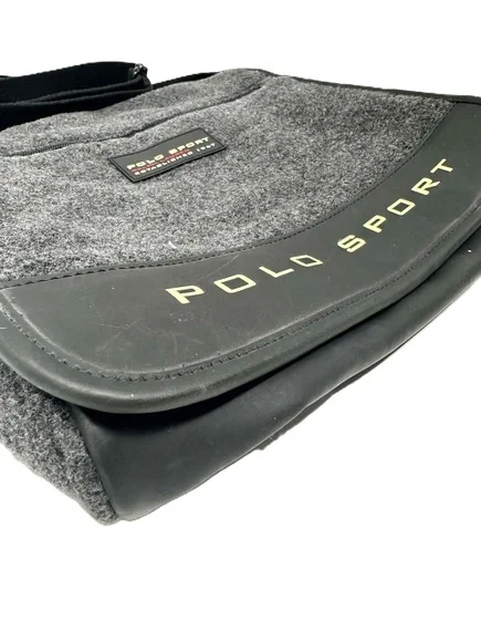 VTG Polo Sport Ralph Lauren Bag Size Medium Gray Messenger Shoulder Strap Logo Rare VTG POLO SPORT Ralph Lauren Spell Out USA Flag  main image 4
